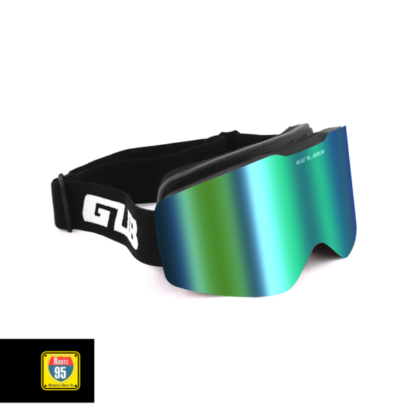 GUB Rally Pro Goggles- Matte Black-Green Lens