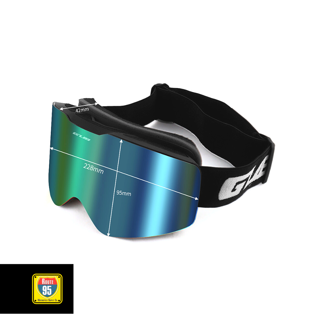 GUB Rally Pro Goggles- Matte Black-Green Lens