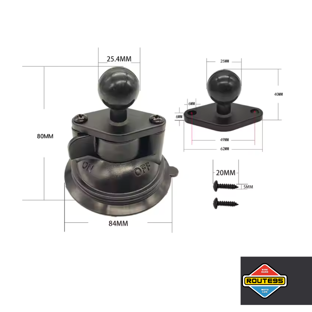 Twist-Lock Super Suction Cup with 1 Inch Ball