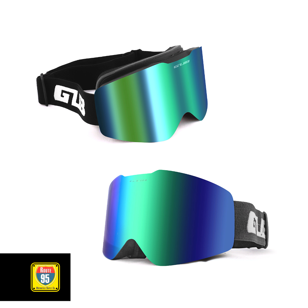 GUB Rally Pro Goggles- Matte Black-Green Lens