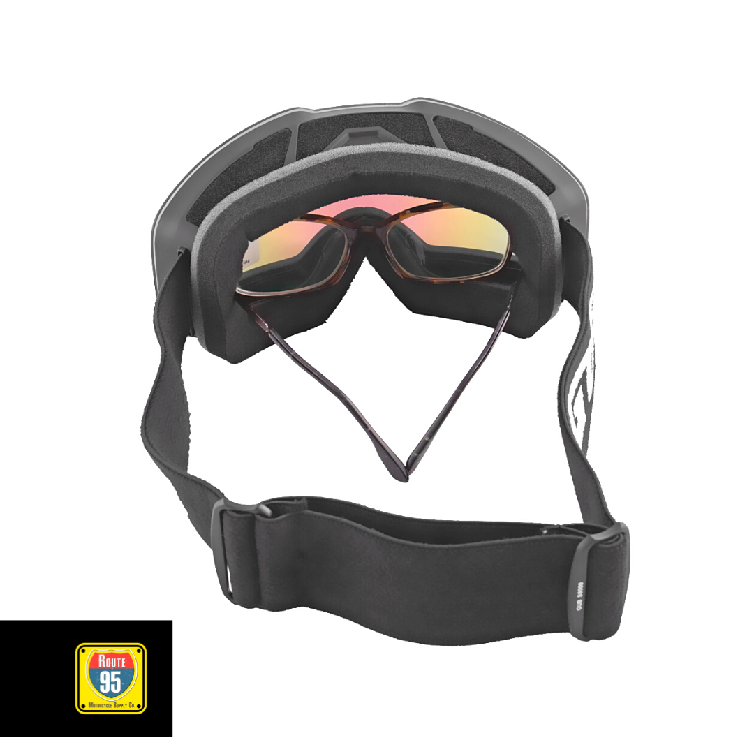 GUB Rally Pro Goggles- Matte Black-Red Lens