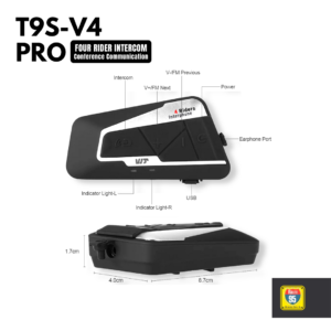 Route95 T9S-V4 Pro Universal Intercom For Helmet