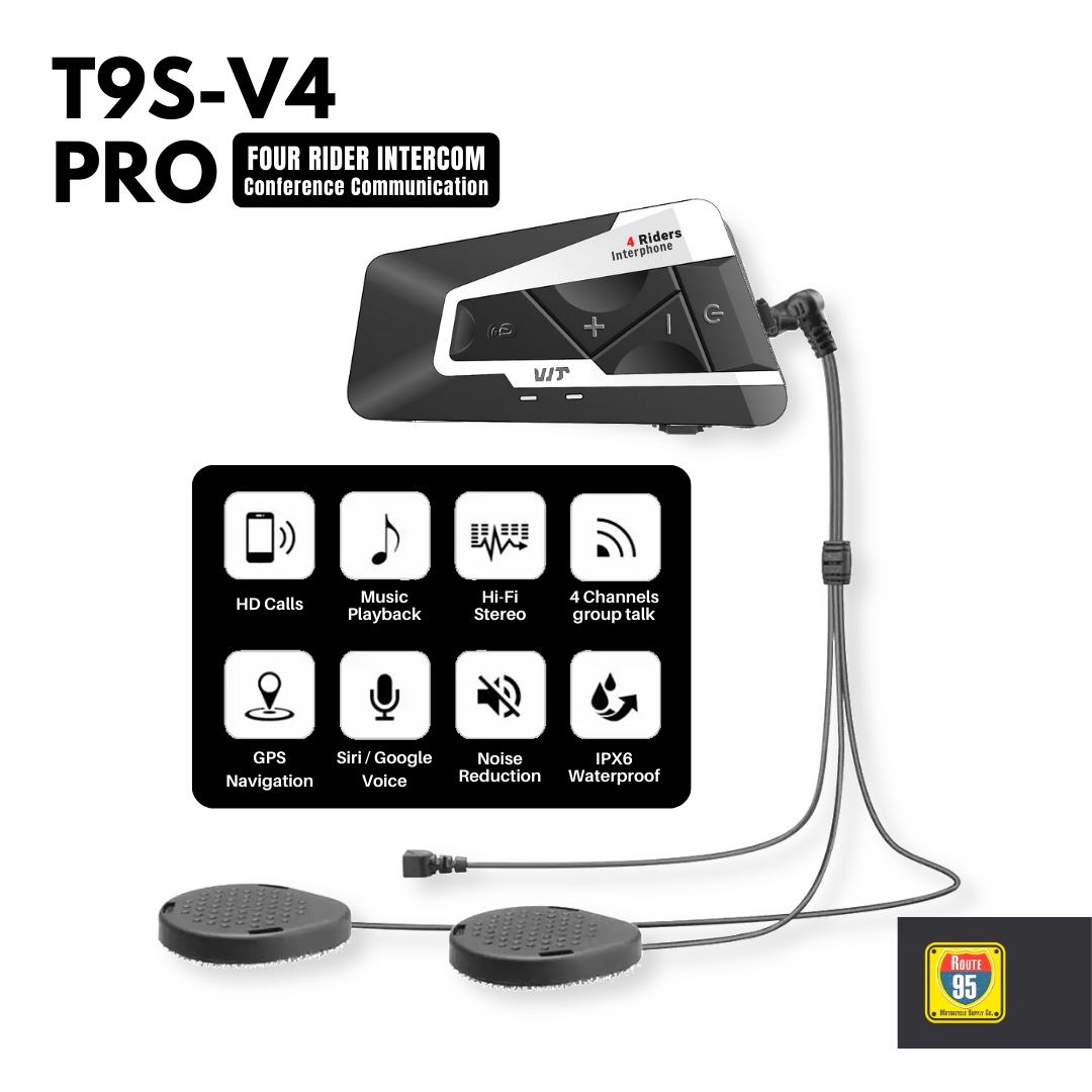 Route95 T9S-V4 Pro Universal Intercom For Helmet1