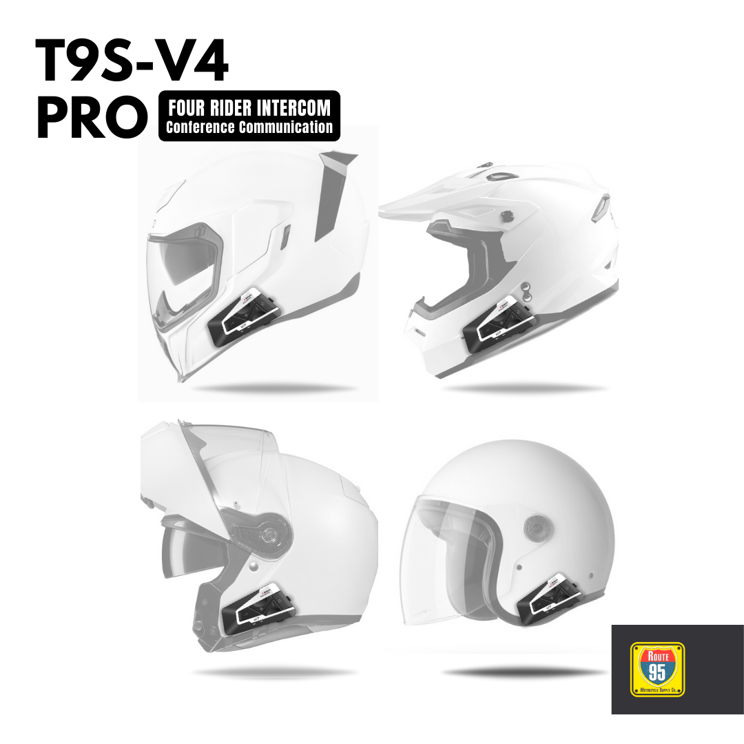 Route95 T9S-V4 Pro Universal Intercom For Helmet
